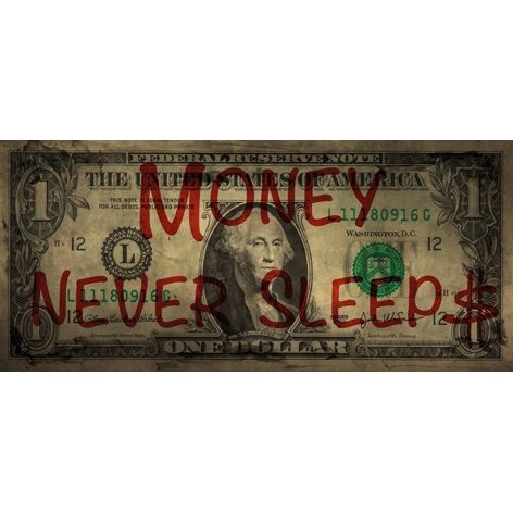Money never sleeps brown/red AluArt