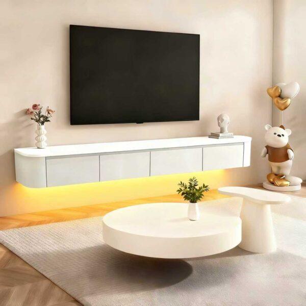 TV KAST JAPANDI 240 CM  4X KLEP WIT  INCL. LED